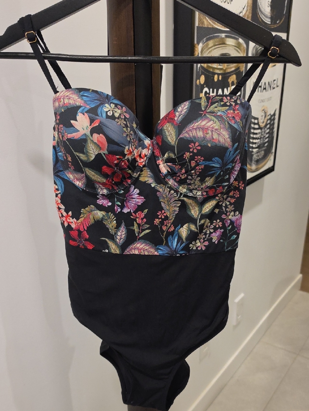 La Vie En Rose Black Floral One-Piece Swimsuit